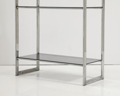 Modernist Chrome and Smoked Glass Etagere 1965 United States