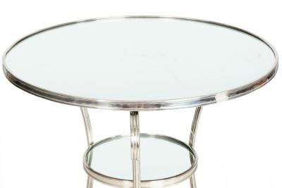 Modernist Chromed and Mirrored Gueridon Side Table
