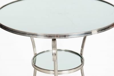 Modernist Chromed and Mirrored Gueridon Side Table