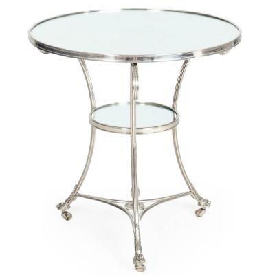 Modernist Chromed and Mirrored Gueridon Side Table