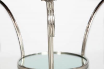 Modernist Chromed and Mirrored Gueridon Side Table