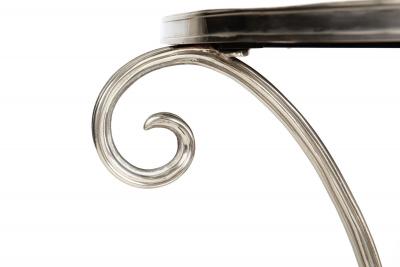 Modernist Chromed and Mirrored Gueridon Side Table