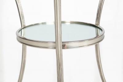 Modernist Chromed and Mirrored Gueridon Side Table