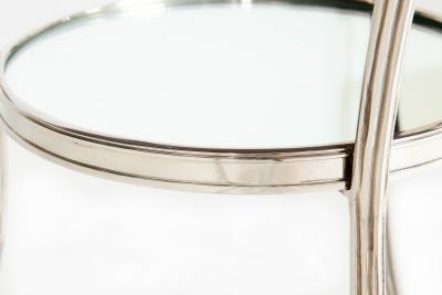 Modernist Chromed and Mirrored Gueridon Side Table