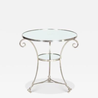 Modernist Chromed and Mirrored Gueridon Side Table