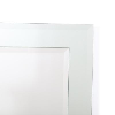 Modernist Custom Two Tier Rectangular Mirror w Beveled Detailing