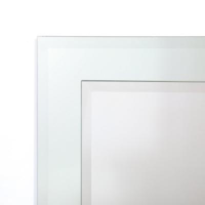 Modernist Custom Two Tier Rectangular Mirror w Beveled Detailing