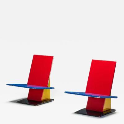 Modernist De Stijl Inspired Lounge Chairs Netherlands 1960s