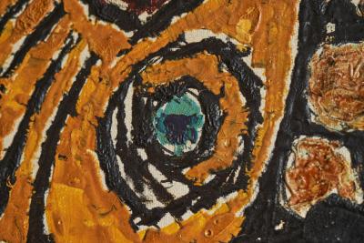 Modernist Fishes Oil on Canvas 1970s