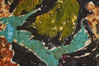 Modernist Fishes Oil on Canvas 1970s