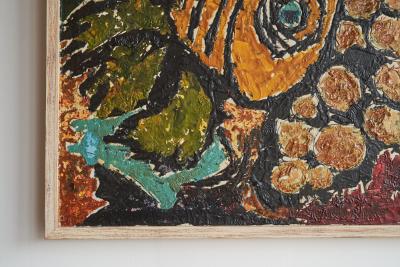 Modernist Fishes Oil on Canvas 1970s