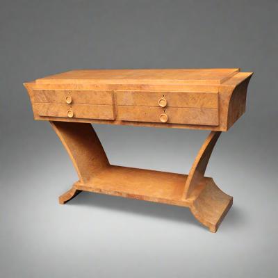 Modernist Four Drawer Console in Thuja Root