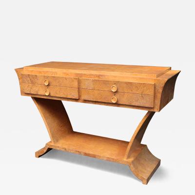 Modernist Four Drawer Console in Thuja Root