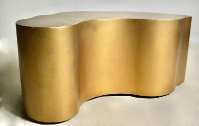 Modernist Free Form Brass Coffee Table Karl Springer Style
