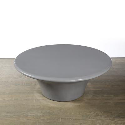 Modernist Grey Lacquer Curvilinear Sculptural Cocktail Table