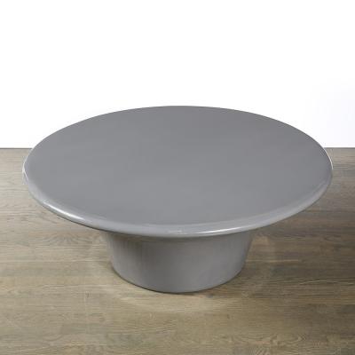 Modernist Grey Lacquer Curvilinear Sculptural Cocktail Table