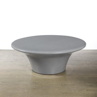Modernist Grey Lacquer Curvilinear Sculptural Cocktail Table