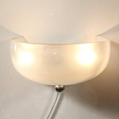 Modernist Hand Blown Murano Glass Sconce in 24Karat White Gold Flecks
