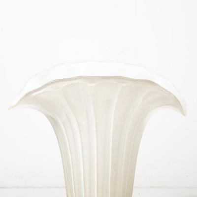 Modernist Hand Blown Murano Pearlescent Glass Vase w 24 Karat Gold Flecks