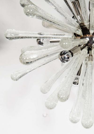 Modernist Handblown Murano Glass Sputnik Chandelier with Chrome Fittings