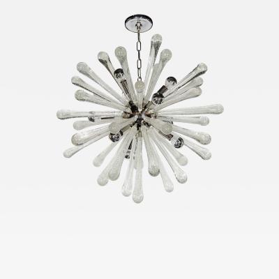 Modernist Handblown Murano Glass Sputnik Chandelier with Chrome Fittings