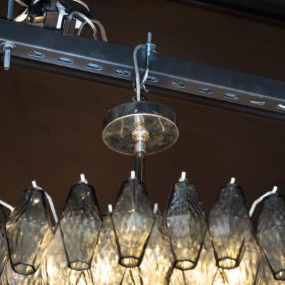 Modernist Handblown Murano Smoked Glass Polyhedral with Chromed Fittings