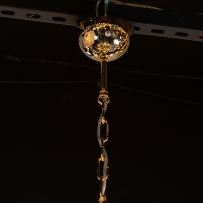 Modernist Handblown Murano Smoked Honey Glass Sputnik with Brass Fittings