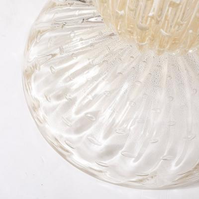 Modernist Handblown Murano Table Lamps in Glass and Brass 24 karat Gold Flecks