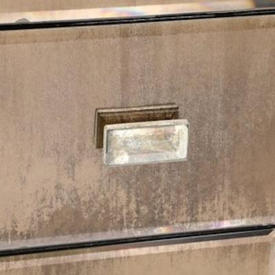 Modernist Hollywood Regency Style Smoked Bronze Mirrored Chest of Drawers