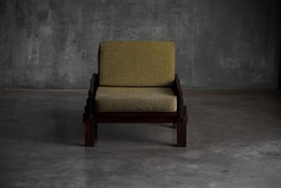 Modernist Lounge Chair with Exposed Wood Joinery Brazil 1960s