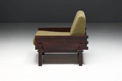 Modernist Lounge Chair with Exposed Wood Joinery Brazil 1960s