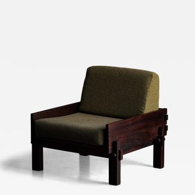Modernist Lounge Chair with Exposed Wood Joinery Brazil 1960s