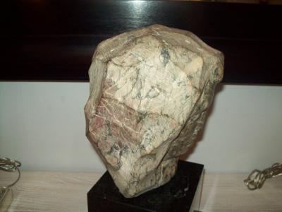 Modernist Marble Sculpture on Granite Base