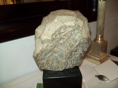 Modernist Marble Sculpture on Granite Base