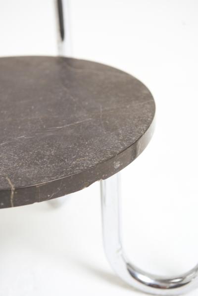 Modernist Marble and Nickel Side Table