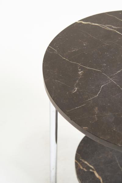 Modernist Marble and Nickel Side Table