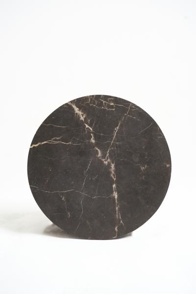 Modernist Marble and Nickel Side Table