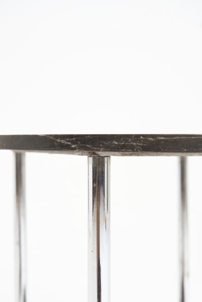 Modernist Marble and Nickel Side Table
