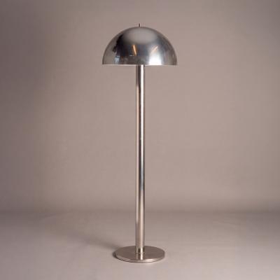Modernist Mushroom Floor Lamp in Polished Aluminum