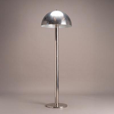 Modernist Mushroom Floor Lamp in Polished Aluminum