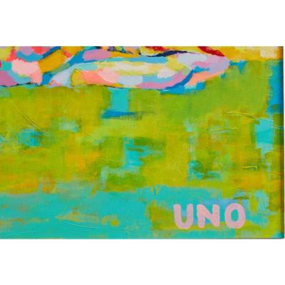 Modernist Nude Oil Painting by Uno The Birth of Venus
