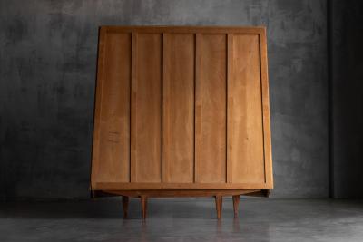 Modernist Oak Highboard Reconstruction Period France Circa 1955