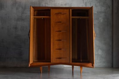 Modernist Oak Highboard Reconstruction Period France Circa 1955