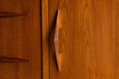 Modernist Oak Highboard Reconstruction Period France Circa 1955
