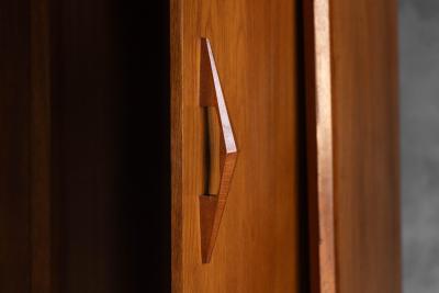 Modernist Oak Highboard Reconstruction Period France Circa 1955
