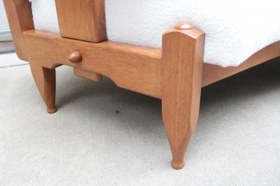Modernist Oak Sofa by Guillerme et Chambron