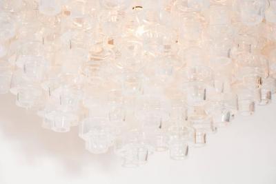 Modernist Opalescent and Clear Murano Glass Barbell Chandelier