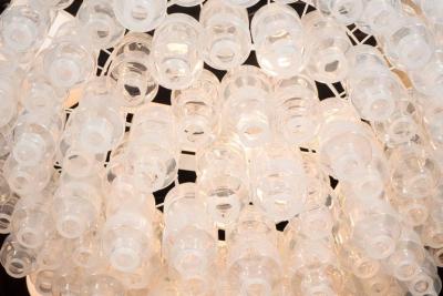 Modernist Opalescent and Clear Murano Glass Barbell Chandelier