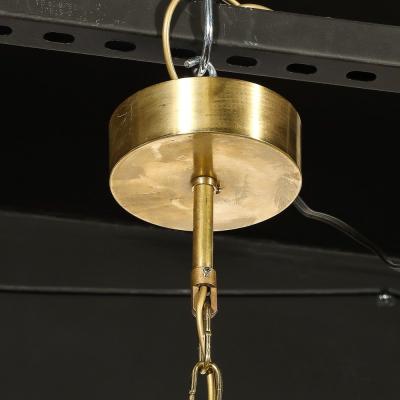 Modernist Ovoid Hand Blown Murano Frosted Mottled Paneled Amber Glass Fixture