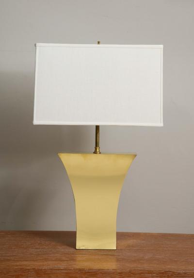 Modernist Pair of Brass Table Lamps